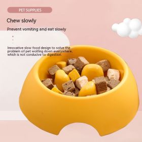 Pet Dog Slow Food Bowl Feeder Color (Option: 142x42mm-Yellow)