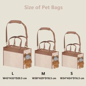 One-shoulder Portable Cute Dog Outing Large Capacity Bag Pet Products (Option: White With Brown Small Size)