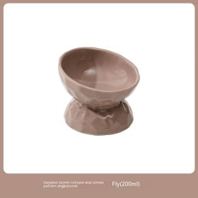 Ceramic High Leg Cervical Support Oblique Bowl (Option: Filbert Brown)