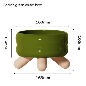 Food Water Pet Ceramic Color Feeding Dogs And Cats Supplies Bowl (Option: Spruce Green Water Bowl)