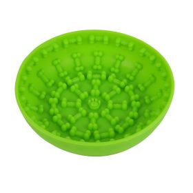 Suction Cup Non-slip Silicone Pet Slow Feeding Bowl (Color: Green)