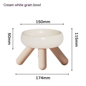 Food Water Pet Ceramic Color Feeding Dogs And Cats Supplies Bowl (Option: Cream Fine Cereal Bowl)