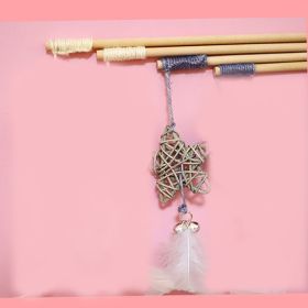 Cat Toy Teaser Plush Feather Bell Teaser Relieving Boredom Self-Hi Pet (Option: Vine Bal Wooden Stick Gray)