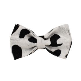 New Cows On White Background Dog Collar Bow Dog Back Suit (Option: Bowknot-M)