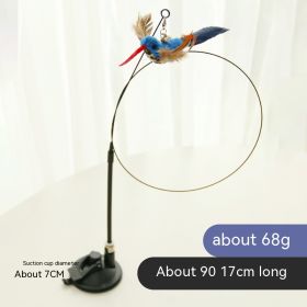 Simulation Bird Sucker Feather Long Steel Wire Long Brush Holder Teasing Cat Stick Replacement Head Cat Toy Pet (Option: Bluebird's long beak)