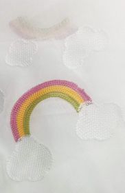 Embroidered Balcony Mesh Curtains Rainbow White Clouds Mosquito Screen Windows (Option: White Cloud Rainbow Network-Casual Cuts 1m)