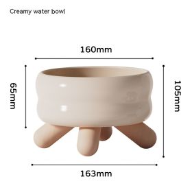 Food Water Pet Ceramic Color Feeding Dogs And Cats Supplies Bowl (Option: Cream White Water Bowl)