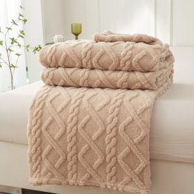 Four Seasons Air Conditioning Sofa Blanket (Option: Light Camel-70x100cm Bare Blanket)