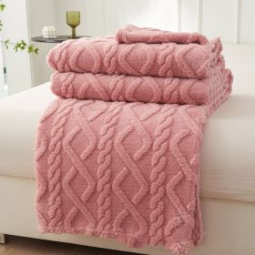 Four Seasons Air Conditioning Sofa Blanket (Option: Pink-70x100cm Bare Blanket)