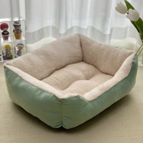 Winter Warm Pet Square Cat Nest (Option: Green-L)