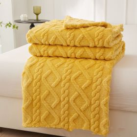 Four Seasons Air Conditioning Sofa Blanket (Option: Yellow-70x100cm Bare Blanket)